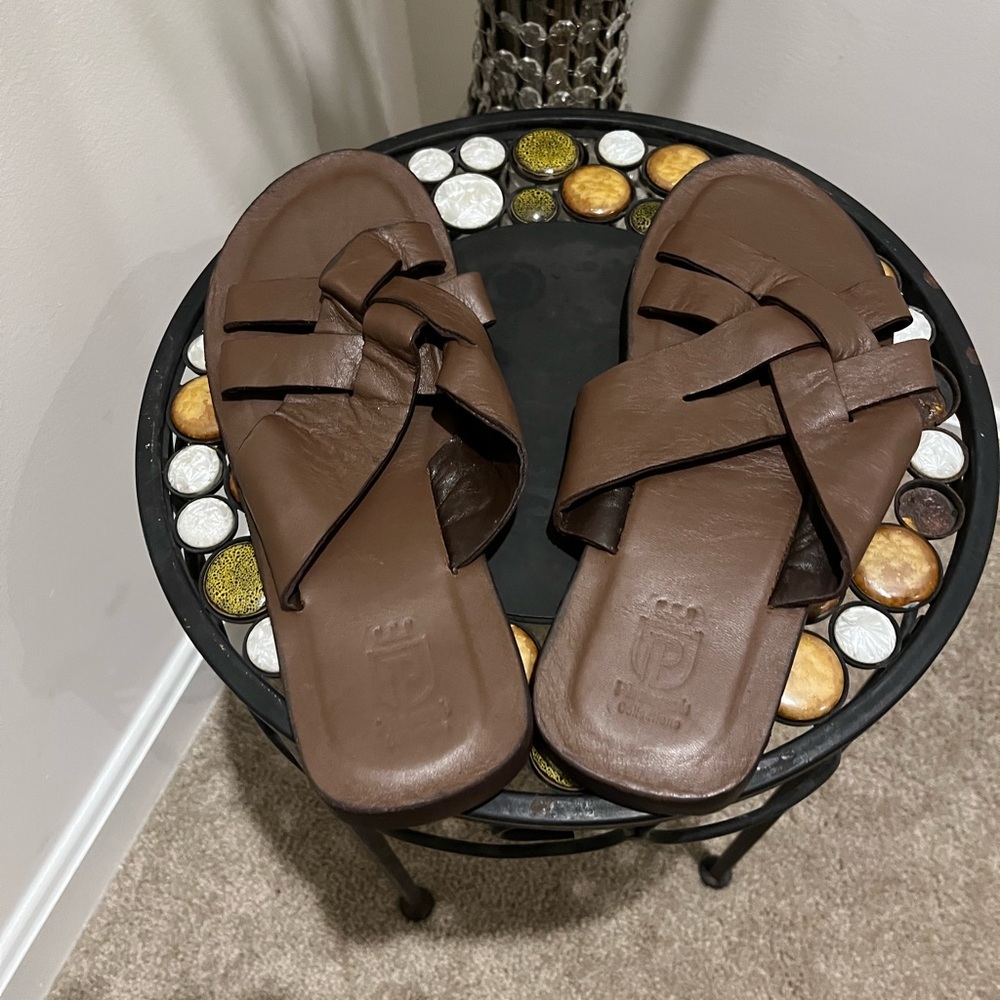 Genuine Handmade Men's  Sandals Brown Size 8 - Picture 5 of 10
